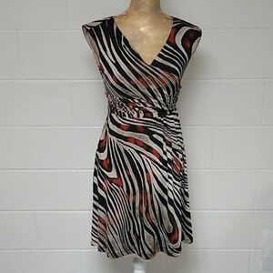 STUDIO i ANIMAL PRINT, MOBWIFE, FAUX WRAP, SOFT, STRETCHY, LINED MINI DRESS